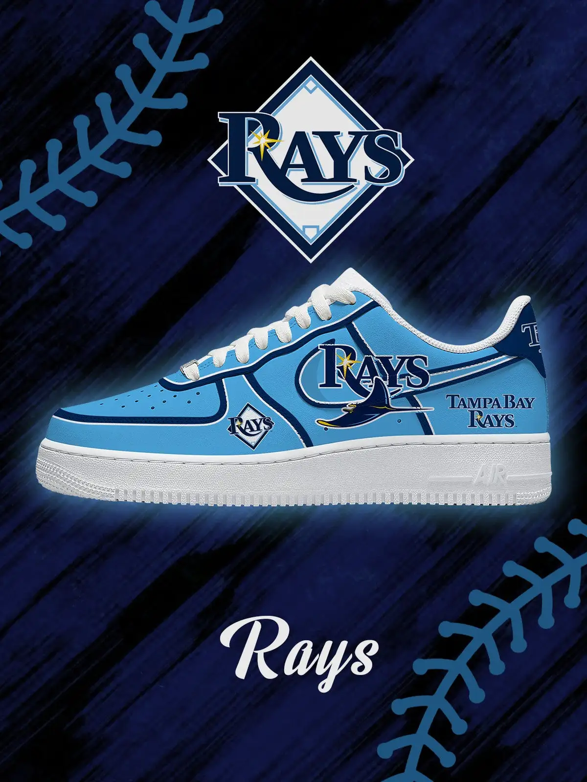 Tampa Bay Baseball V.2 Custom Sneakers
