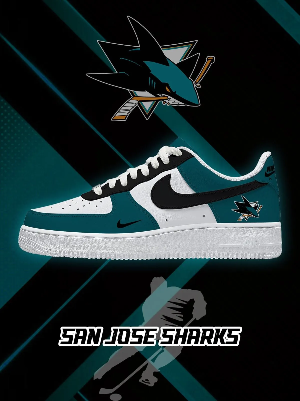 San Jose Hockey Custom Sneakers