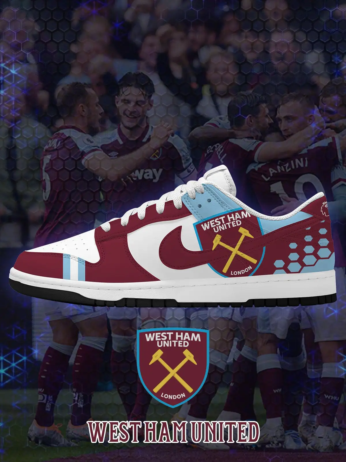 West Ham V.1 Custom Court-Low Sneakers